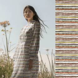 Multicolour Stripe (Popeline) - ECO - rot