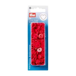 Non-sew press fasteners, Colour Snaps, Heart, red
