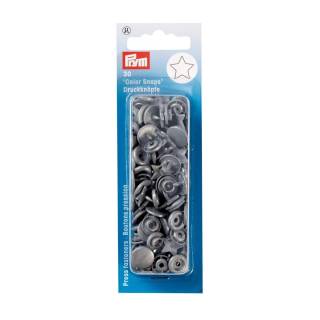 Non-sew press fasteners, Colour Snaps, Star, silver grey