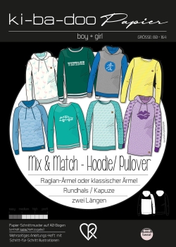 Paper pattern Mix+ Match Hoodie / Pullover Kids | size 80-164