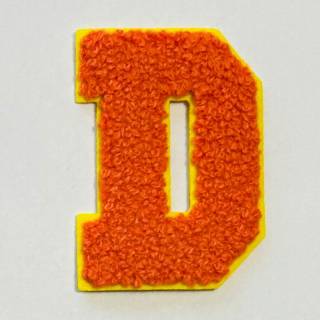 Patch it! | Design 100 | Buchstabe: D | aufbügelbar | 7x5cm | orange