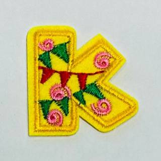 Patch it! | Design 102 | Letter: K | iron-on | 4x4 cm | yellow