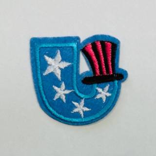 Patch it! | Design 102 | Letter: U | iron-on | 4x4,4 cm | blue