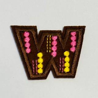 Patch it! | Design 102 | Letter: W | iron-on | 4x5,5 cm | brown