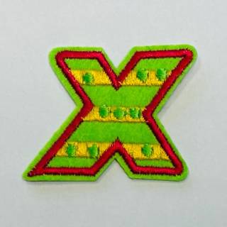 Patch it! | Design 102 | Letter: X | iron-on | 3,8x4,6 cm | green