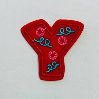 Patch it! | Design 102 | Letter: Y | iron-on | 4x4,2 cm | red