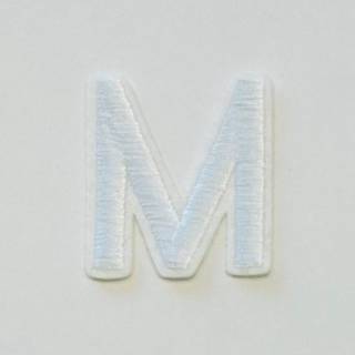 Patch it! | Design 104 | Letter: M | iron-on | 4x3,5 cm | white
