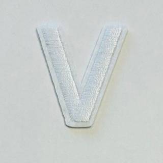 Patch it! | Design 104 | Letter: V | iron-on | 4x3,6 cm | white