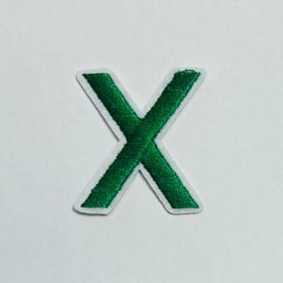 Patch it! | Design 107 | Letter: X | iron-on | 4x3,5 cm | green