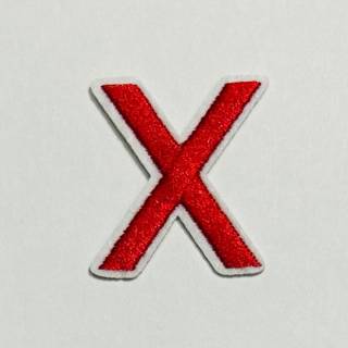 Patch it! | Design 108 | Letter: X | iron-on | 4x3,5 cm | red