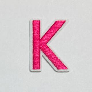 Patch it! | Design 111 | Letter: K | iron-on | 4x3 cm | bright pink