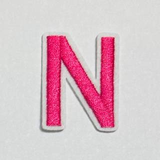 Patch it! | Design 111 | Letter: N | iron-on | 4x3 cm | bright pink