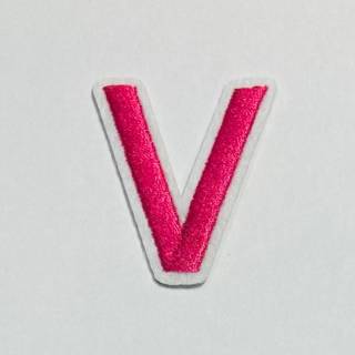 Patch it! | Design 111 | Letter: V | iron-on | 4x3,6 cm | bright pink