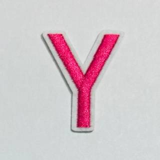 Patch it! | Design 111 | Letter: Y | iron-on | 4x3,2 cm | bright pink