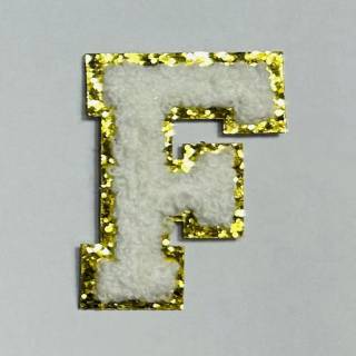 Patch it! | Design 113 | Letter: F | stick-on | 6x4,4 cm | white