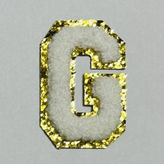 Patch it! | Design 113 | Buchstabe: G | aufklebar | 6x4 cm | weiß