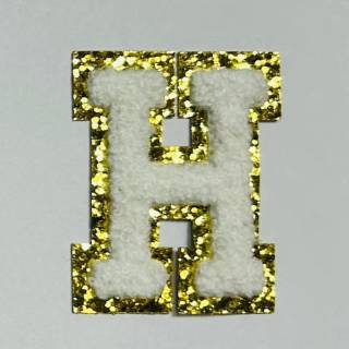 Patch it! | Design 113 | Buchstabe: H | aufklebar | 6x4,6 cm | weiß