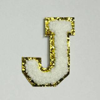 Patch it! | Design 113 | Buchstabe: J | aufklebar | 6x4,5 cm | weiß