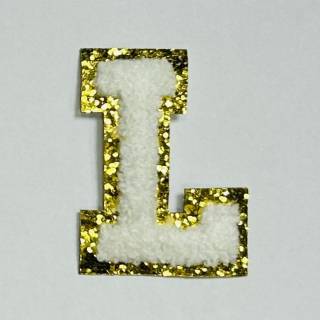 Patch it! | Design 113 | Buchstabe: L | aufklebar | 6x4,3 cm | weiß