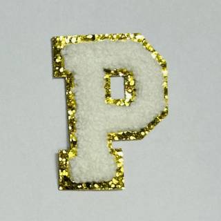Patch it! | Design 113 | Buchstabe: P | aufklebar | 6x4,3 cm | weiß