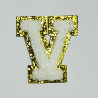 Patch it! | Design 113 | Letter: V | iron-on | 6x5,3 cm | white