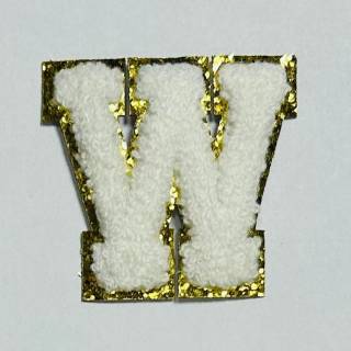 Patch it! | Design 113 | Buchstabe: W | aufklebbar | 6x6,3 cm | weiß