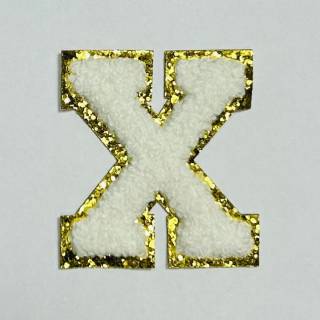 Patch it! | Design 113 | Buchstabe: X | aufklebbar | 6x5,3 cm | weiß