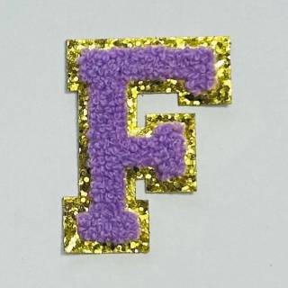 Patch it! | Design 114 | Buchstabe: F | aufklebbar | 6x4,4 cm | violett