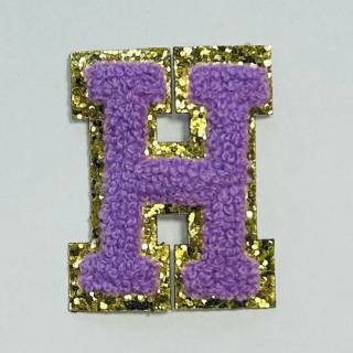 Patch it! | Design 114 | Buchstabe: H | aufklebbar | 6x4,6 cm | violett