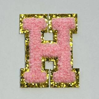 Patch it! | Design 115 | Letter: H | stick-on | 6x4,6 cm | pink