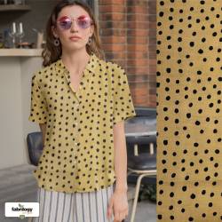 Playful Dots (Musselin flat) - ECO - Sunny Honey