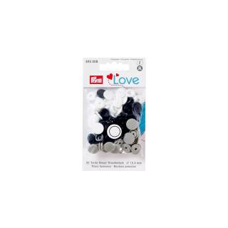 Color snap fastener, Prym Love, 12.4 mm, navy blue/grey/white