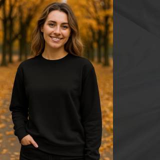 REMNANTS | 100 cm | French Terry uni with TENCEL™ LYOCELL - black