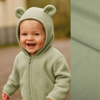 RESTSTÜCK | 110 cm | Bio Fleece (double-sided polar) uni - GOTS - salbei