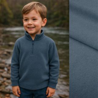RESTSTÜCK | 150 cm | Bio Fleece (double-sided polar) uni - GOTS - indigo