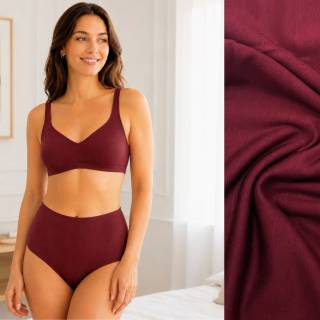 RESTSTÜCK | 150 cm | Jersey uni mit TENCEL™ Modal Micro - dunkel-bordeaux