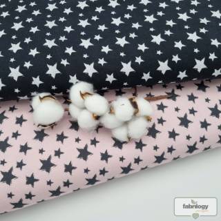 RESTSTÜCK | 160 cm | Sterne - GOTS - schwarz