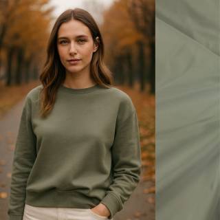 RESTSTÜCK | 180 cm | French Terry uni mit TENCEL™ LYOCELL - salbei