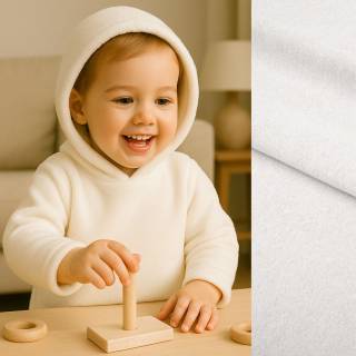 REMNANTS | 50 cm | Organic Fleece (double-sided polar) uni - GOTS - ecru