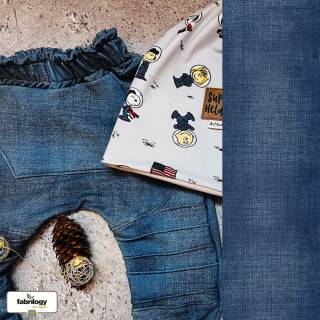 REMNANTS | 50 cm | JeansLook (French Terry) - GOTS - denim dark blue