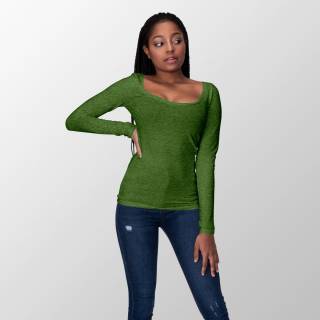 RESTSTÜCK | 60 cm | Bio Jersey - meliert - grün