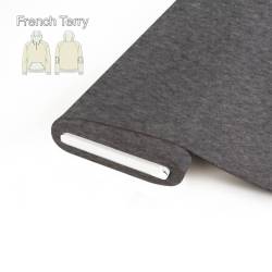 RESTSTÜCK | 80 cm | Bio French Terry - meliert - grau