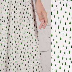 REMNANTS | 80 cm | Falling Drops  (poplin) - ECO - green