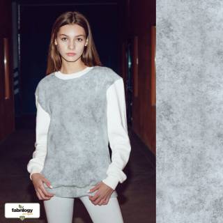 RESTSTÜCK | 80 cm | StoneWash (French Terry) - GOTS - denim-hellgrau