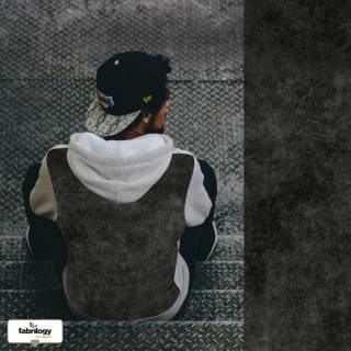 REMNANTS | 90 cm | StoneWash (French Terry) - GOTS - denim black grey