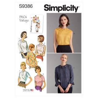 Schnittmuster Simplicity S9386 Misses Set of Blouses Gr. U5 (16-18-20-22-24)