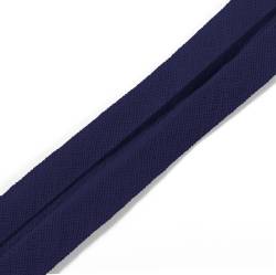 Bias binding, cotton, 40/20mm, navy blue, 30m