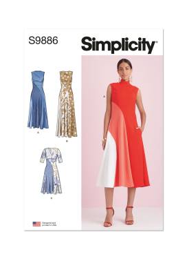 Simplicity Schnittmuster Damen A-Linien Kleider Midi Maxi Mini #9886.P5 Gr. 40-46
