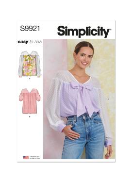 Simplicity Schnittmuster Damen Bluse Langarm/Kurzarm #9921.Y5 Gr. 44-52