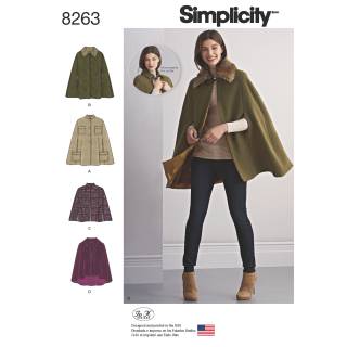 Simplicity Schnittmuster Damen Cape #8263.A